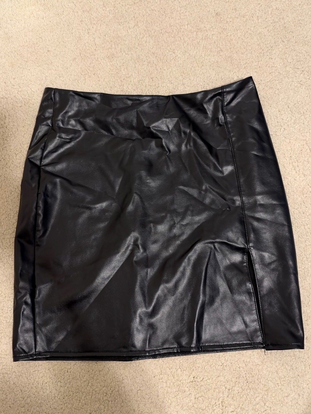 Classic Black Faux Leather Mini Skirt